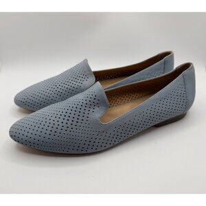 Naturalizer Lorna 2 Slip-On Flats Perforated Suede Leather Loafers Size 11M Blue